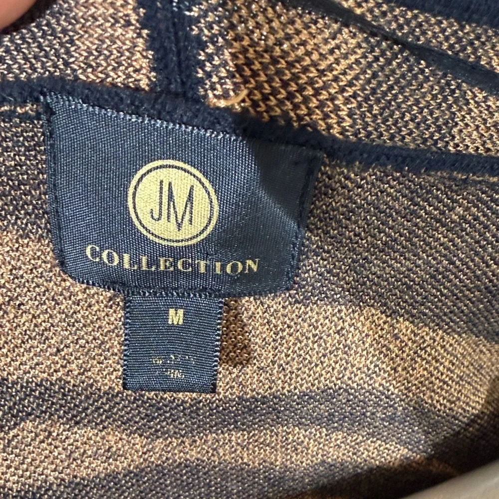 JM Collection Tiger Stripe Open Cardigan Long Sweater Size M
